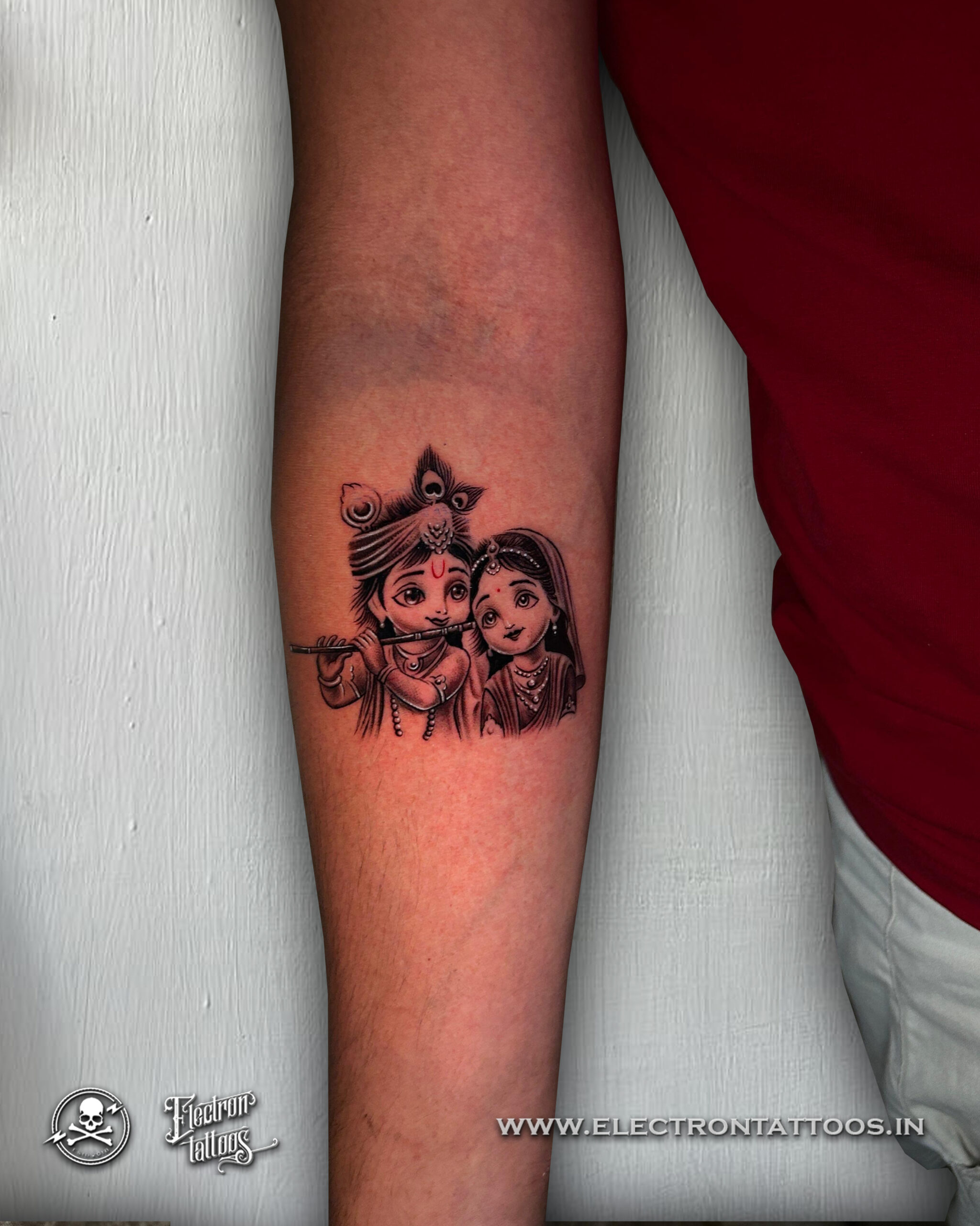 Radha Krishna religious tattoo by Electron Tattoos Gandhidham